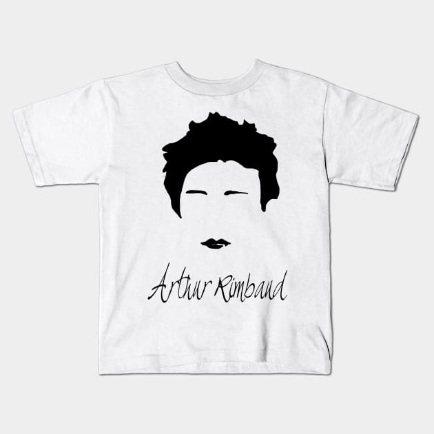 Arthur Rimbaud Quote Kids T-Shirt by PoetandChef